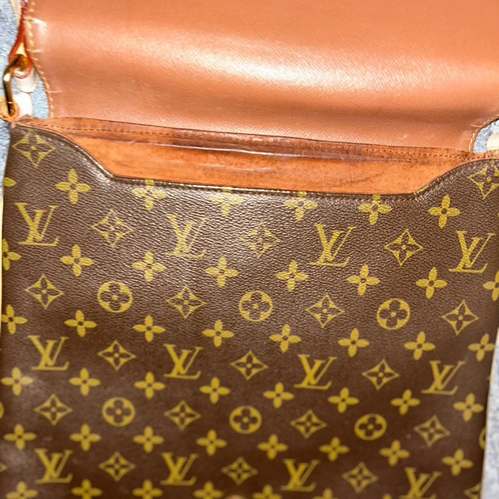 Monogram Canvas Pouch in Brown and Gold - Picture 5 of 6